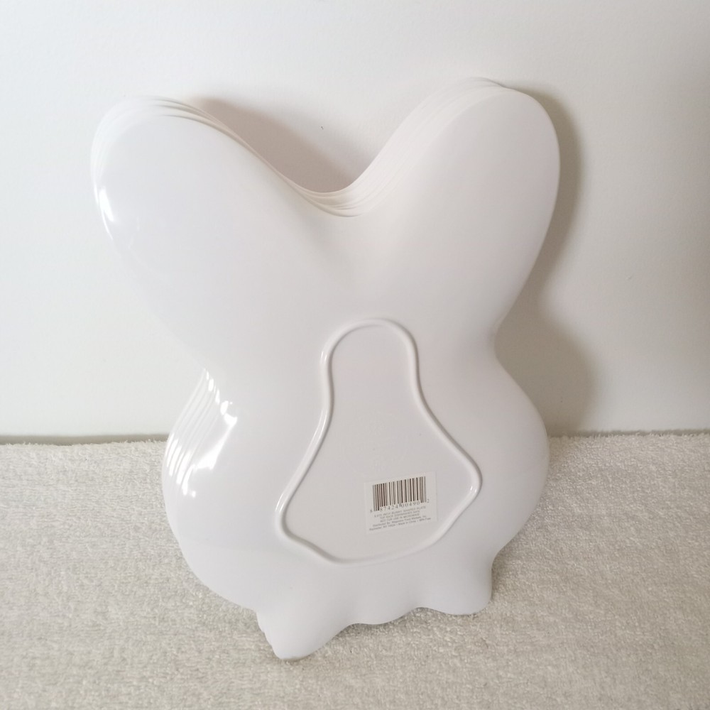 Easter Spring Kitchen Dining PLATE Bunny Rabbit Face Melamine 9.5" Wegmans Set 6
