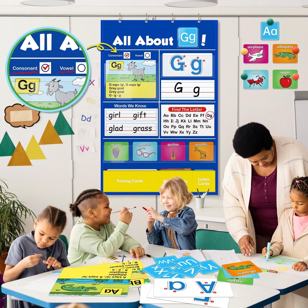 SkilLify Alphabet Learning Pocket Chart, Circle Time Pocket-sized