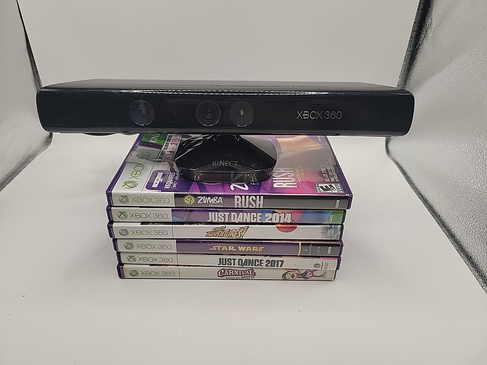 Microsoft Xbox 360 Kinect Sensor Bar + 6 Games Bundle FAST SHIP