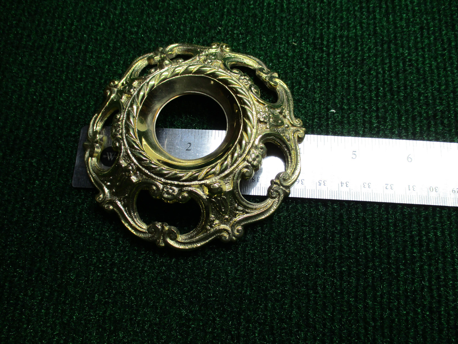 ONE LARGE THREADED BRASS BOBECHE 4" DIAMETER with 1 1/4" CENTER