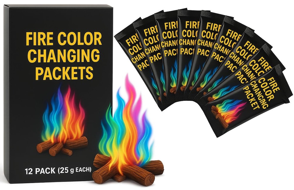 Magic Campfire Fire Color Changing Packets – 12 Pack (25g Each) – Assorted
