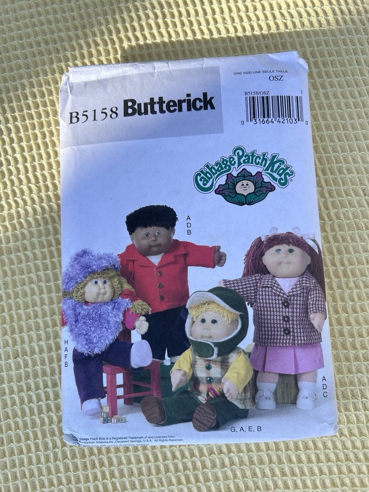 Butterick B5158 Cabbage Patch Kids Doll Clothes Sewing Pattern