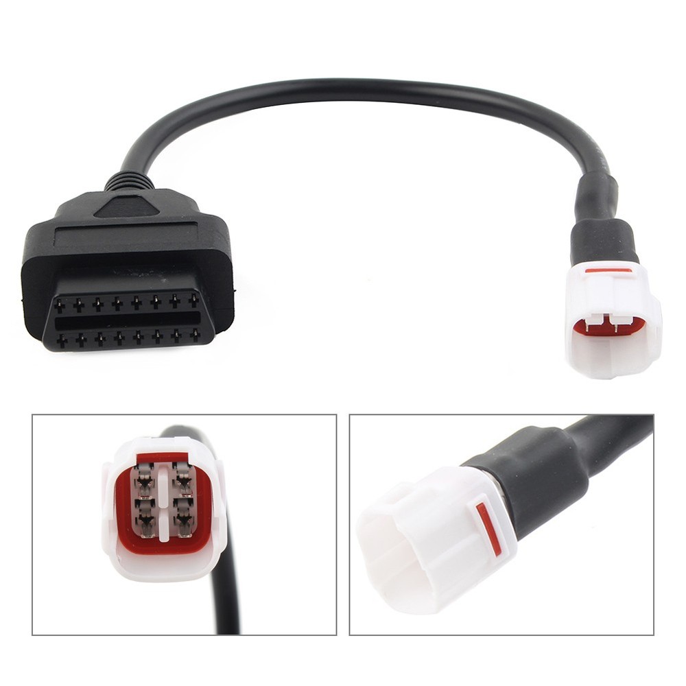 Motorcycle 4 Pin to OBD2 Diagnostic Tool Code Reader Adapter Cable For Yamaha