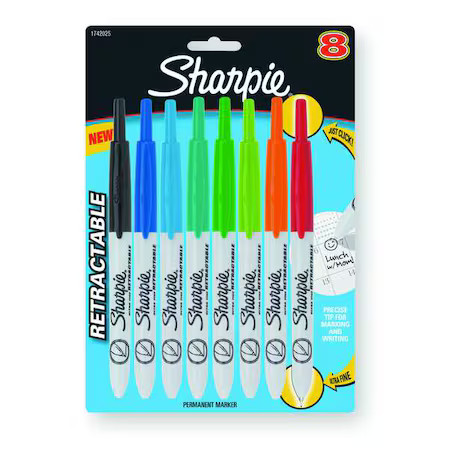 Sharpie 1742025 Permanent Marker Set, Assorted Colors, Ultra Fine Tip, Capped,