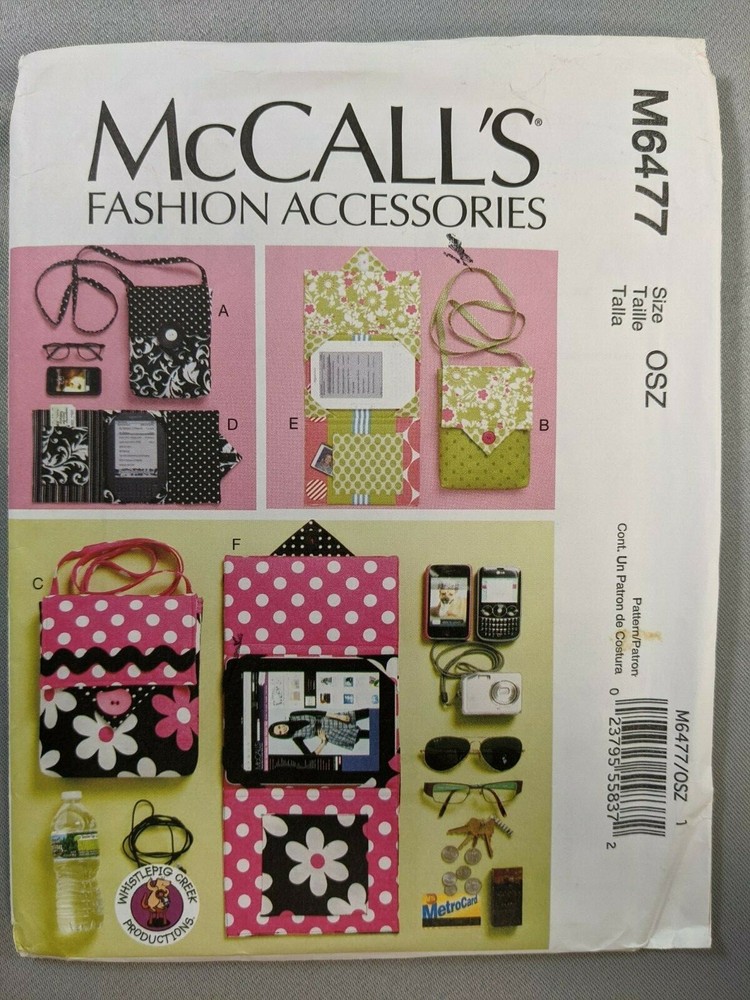 McCalls Pattern M6477 Fashion Accessories E-Reader Cover Electronic Carryin Case
