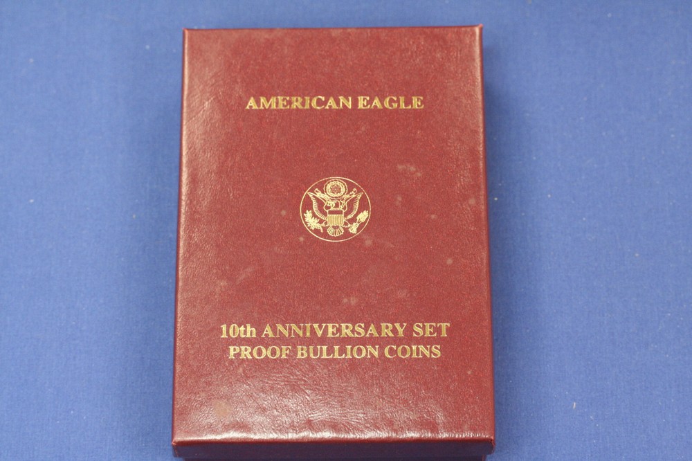 American Eagle 10th Anniversary Proof Set 1995 5 Piece Set Box & COA ONLY