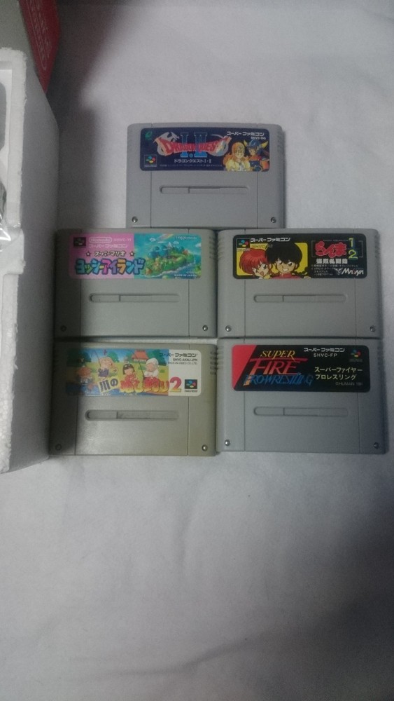 complete! 5Games+Nintendo Super Famicom Console System Boxed Ship Free!
