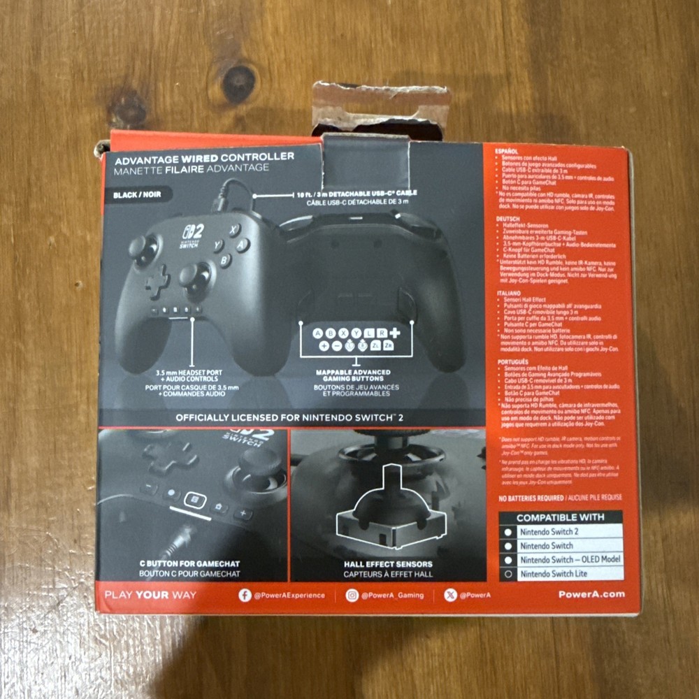 PowerA - Advantage Wired Controller for Nintendo Switch 2 - Black - Box Damage