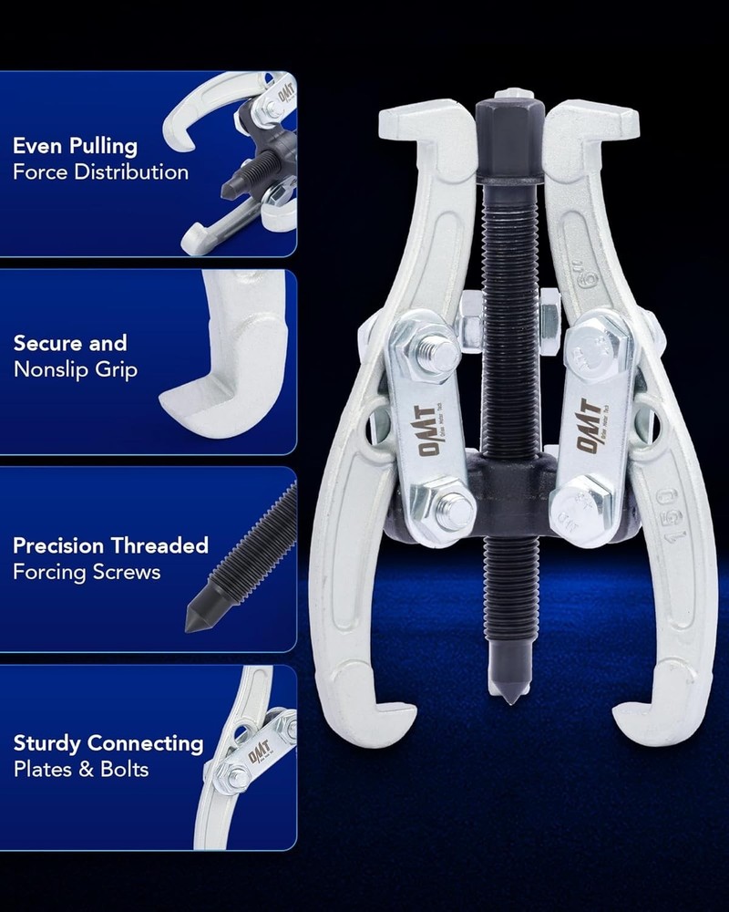 Heavy Duty Pulley Puller with Reversible Jaws - 3 pcs Kit