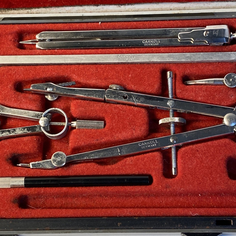 Vintage Carroll Drafting Set w/Case Germany