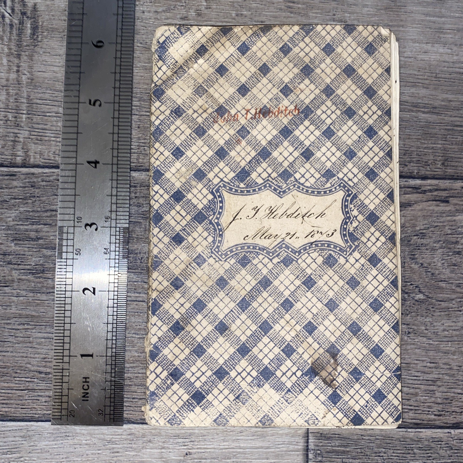 Antique Victorian Book of Handwritten  Poetry c1873