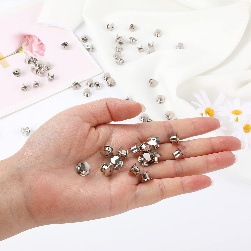 Metal Pin Backs Locking Clasps, 30pcs - Secure Fasteners for Badges
