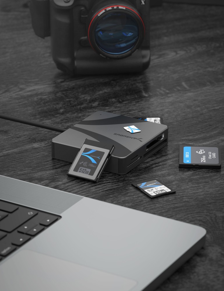 SABRENT USB-C Multi-Card Reader for CFexpress Type B, CFast 2.0, and microSD/SD