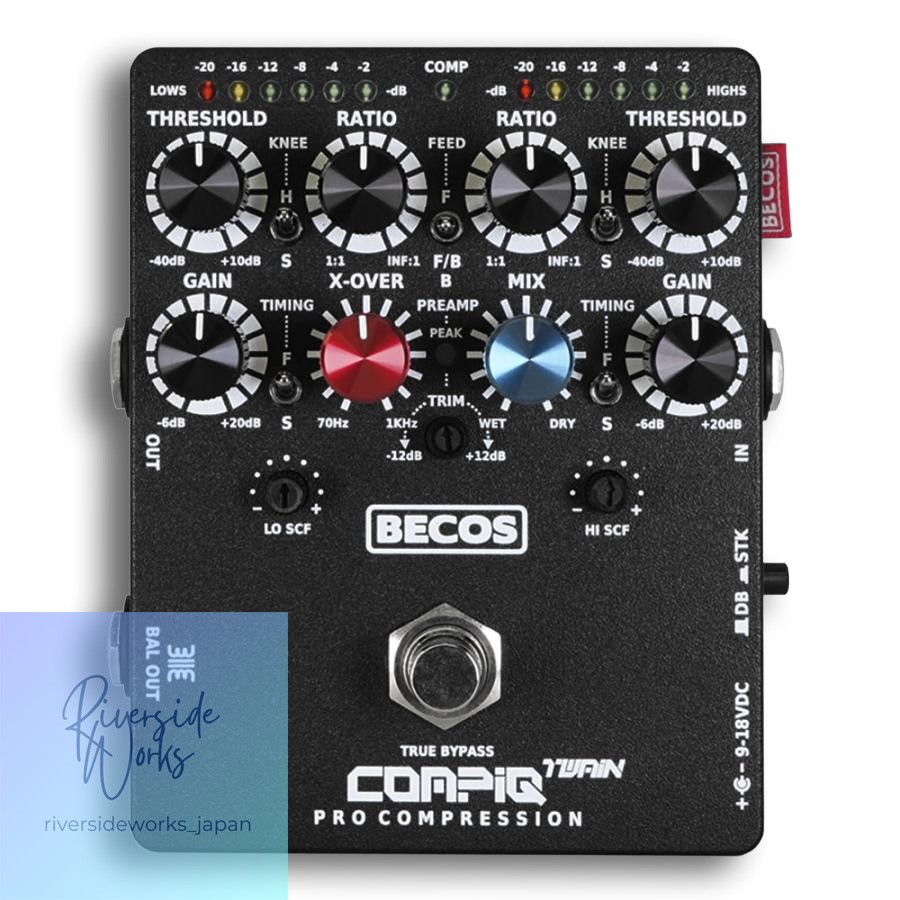 BECOS CompIQ Twain Pro MK2 Compressor Guitar Effect Pedal