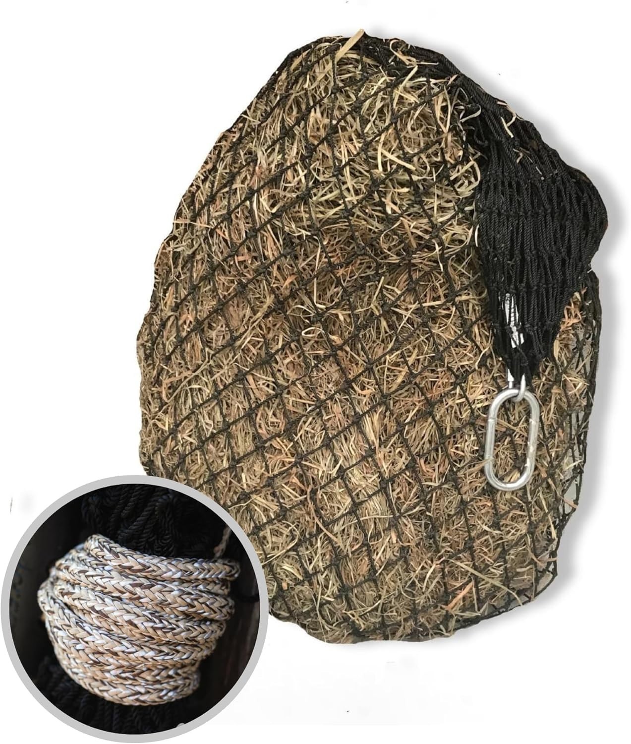 Hay Net for Horses | Slow Feed Hay Bag Feeder | Marine-Grade UV Treated Nylon |