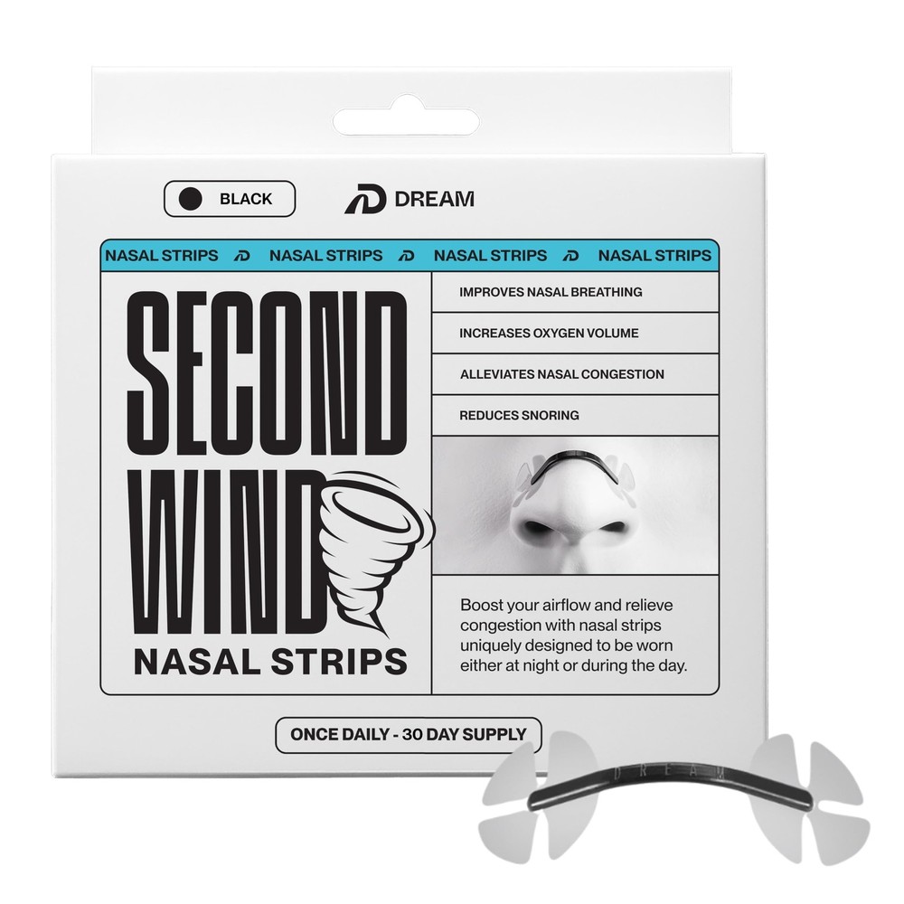 Second Wind Nasal Strips - Nose Strips for Breathing, Sleep and Athletic Perf...