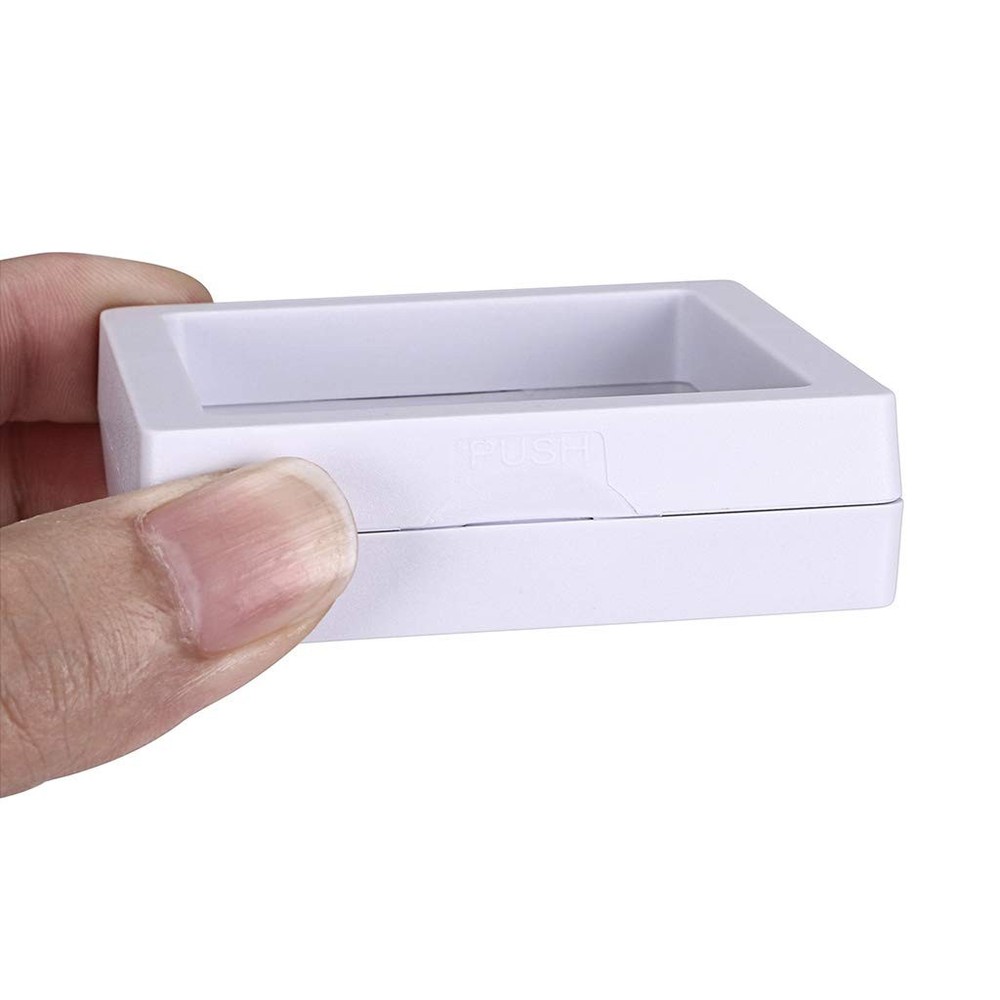 Skelang 10-Pack 3D Floating Display Case 2.75"×2.75"(White), White