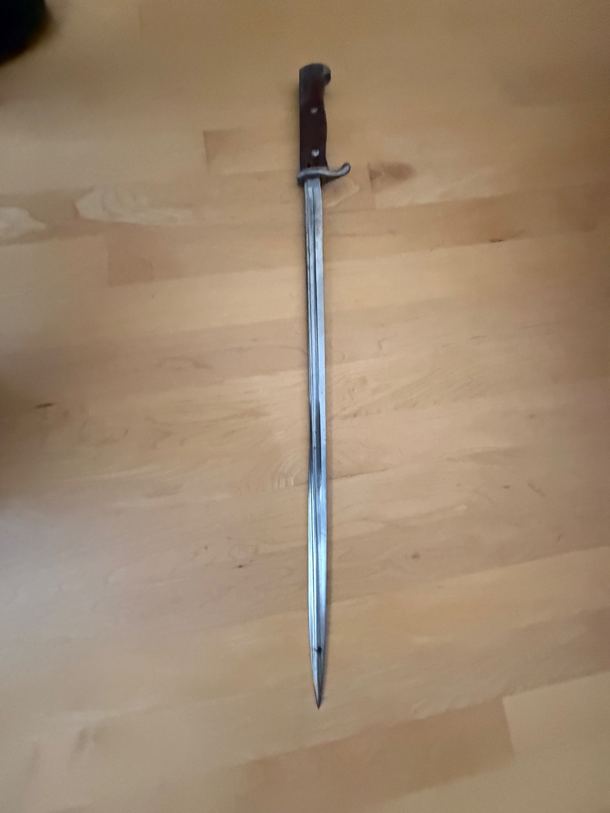 WWI Simson & Co. SUHL Bayonet With Leather Scabbard.