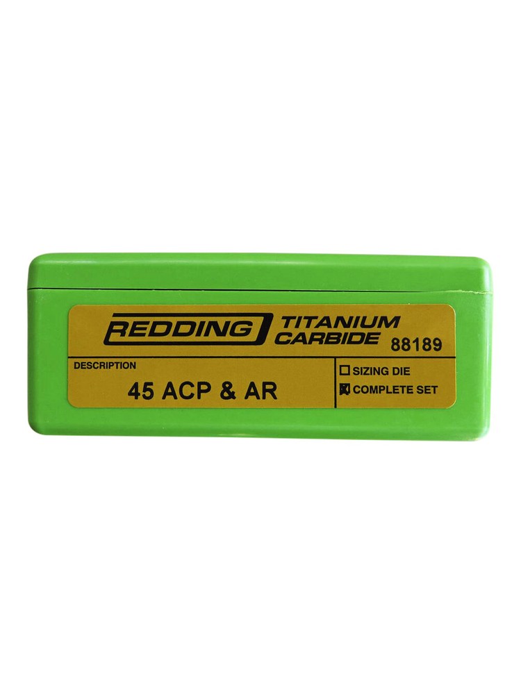 Redding Reloading 45 Acp Titanium Carbide Die Sizing Set 88189