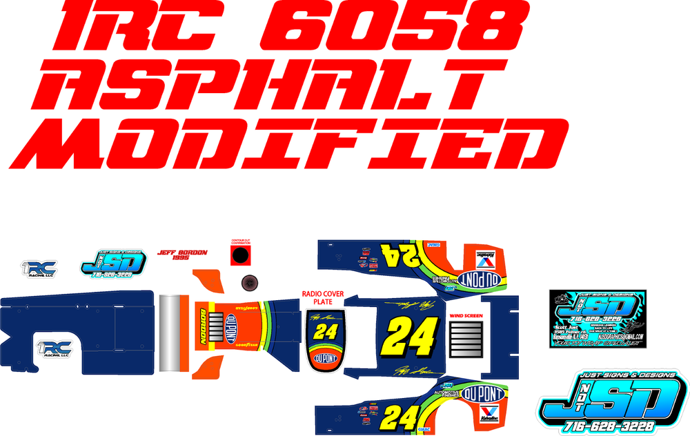 1RC ASPHALT MODIFIED 1RC6058 WRAP JEFF GORDON 1995 THEME
