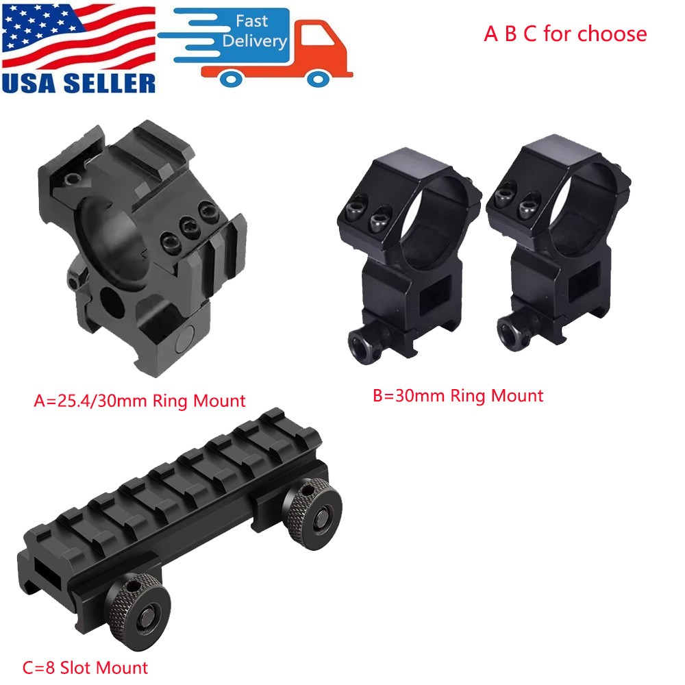 Flat-Top 8 Slots Riser Mount/Medium Profile 30mm Ring Mount/25.4&30mm Ring Mount