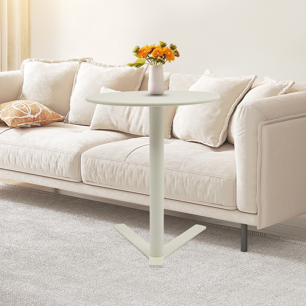 Round Side Table with Y-shaped Base, Side Table for Small Spaces,Couch End Table