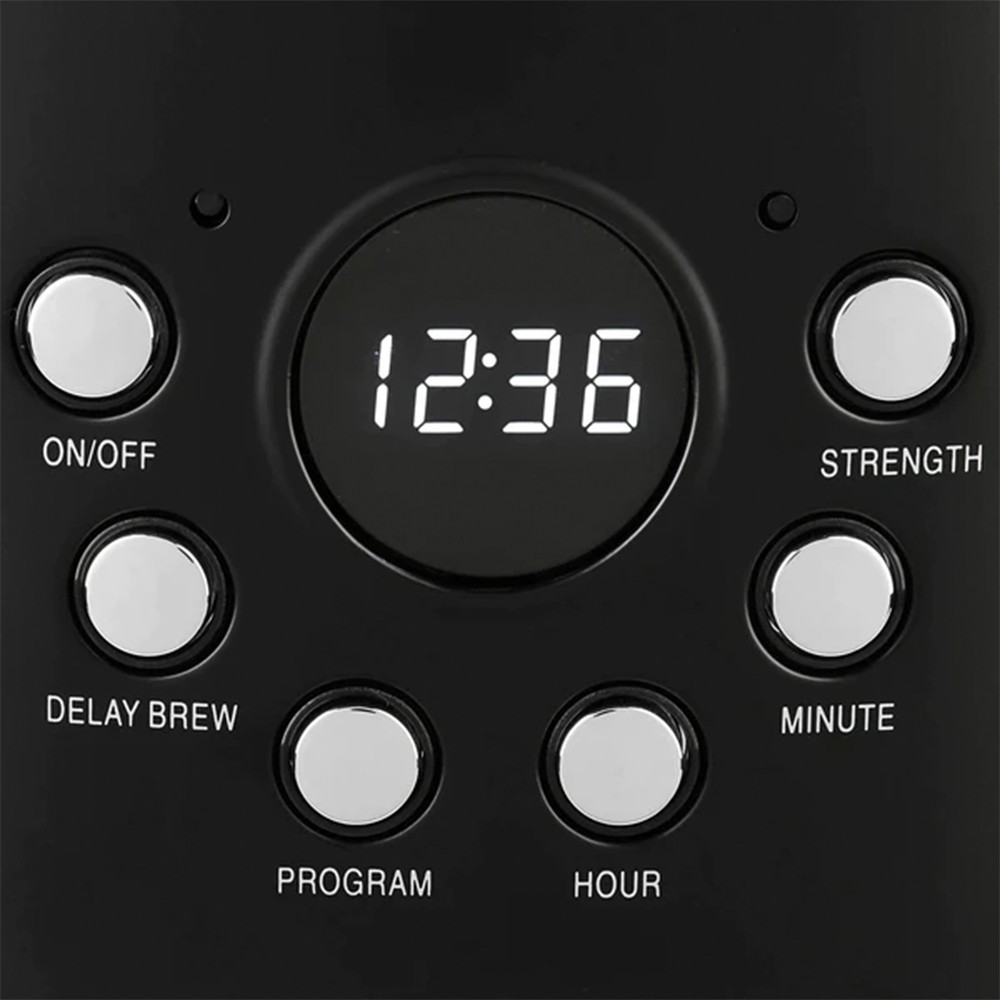 Haden Heritage 12 Cup Programmable Retro Coffee Maker Machine, Black/Chrome