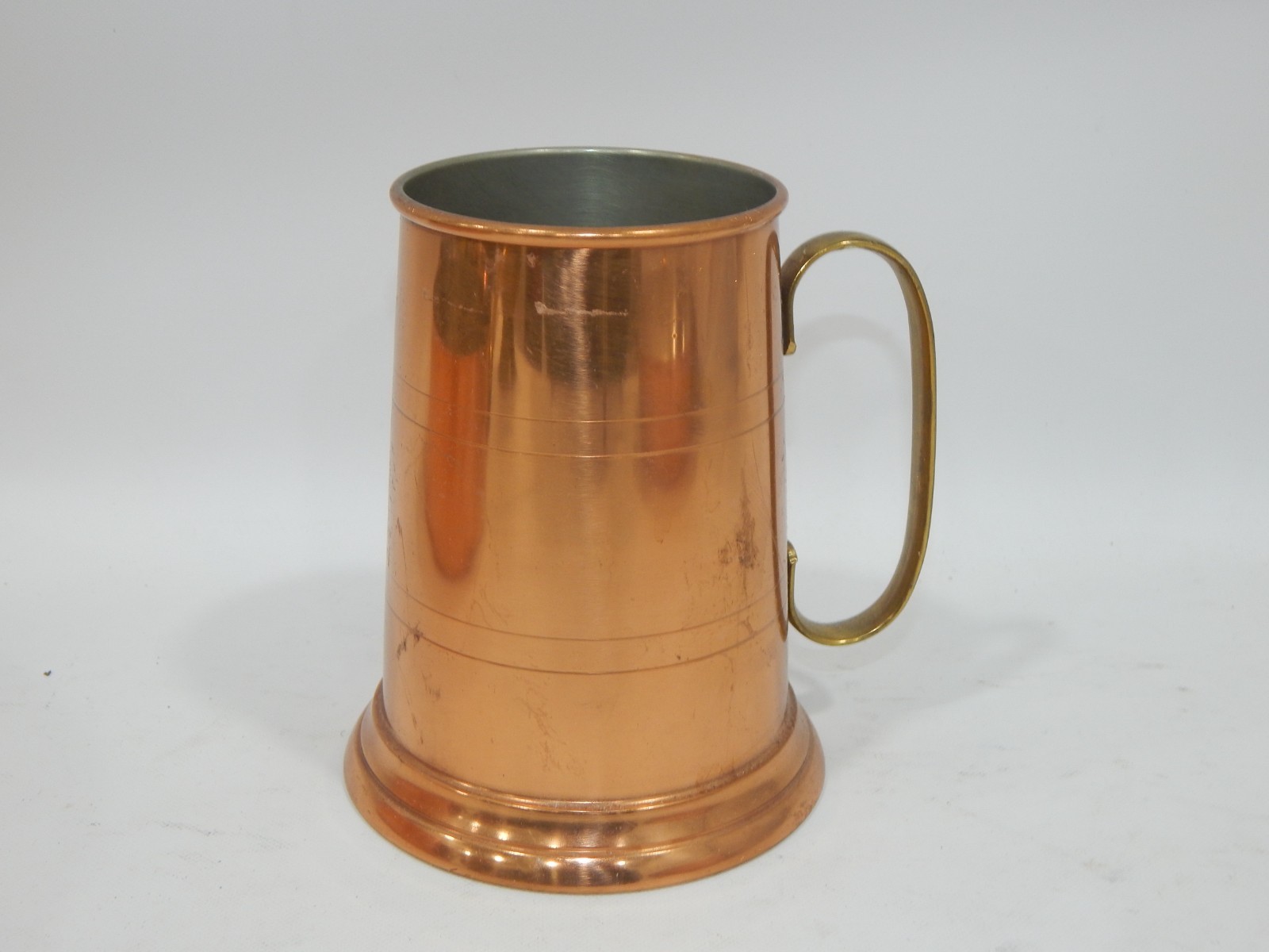 Vtg Copper Mug Brass Handle Made in England Beer Mug Moscow Mule Stein 5"