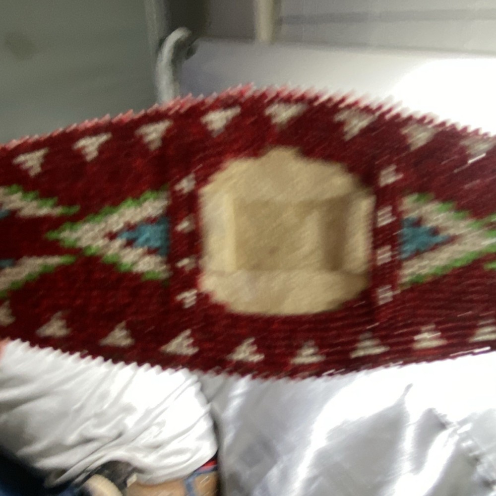 Red Saddle Blanket with Geometric Pattern for Western Style