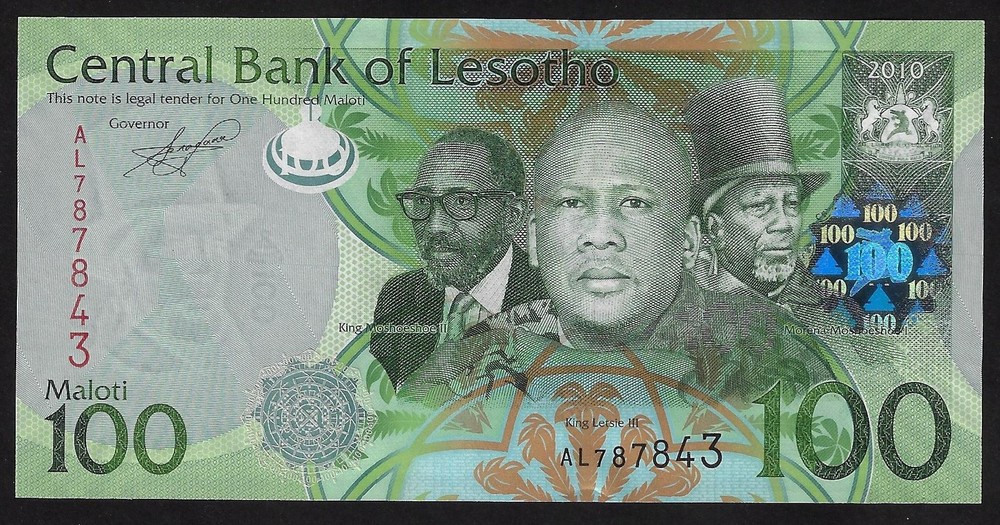 Lesotho 100  Maloti 2010  P-24  UNC