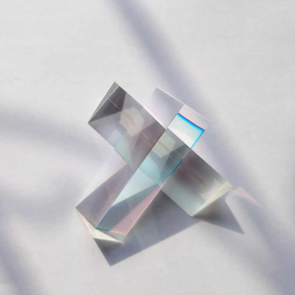 2PCS 18x18x65mm Triangular Prism Optical Studnt Physics Experiment Teaching Tool
