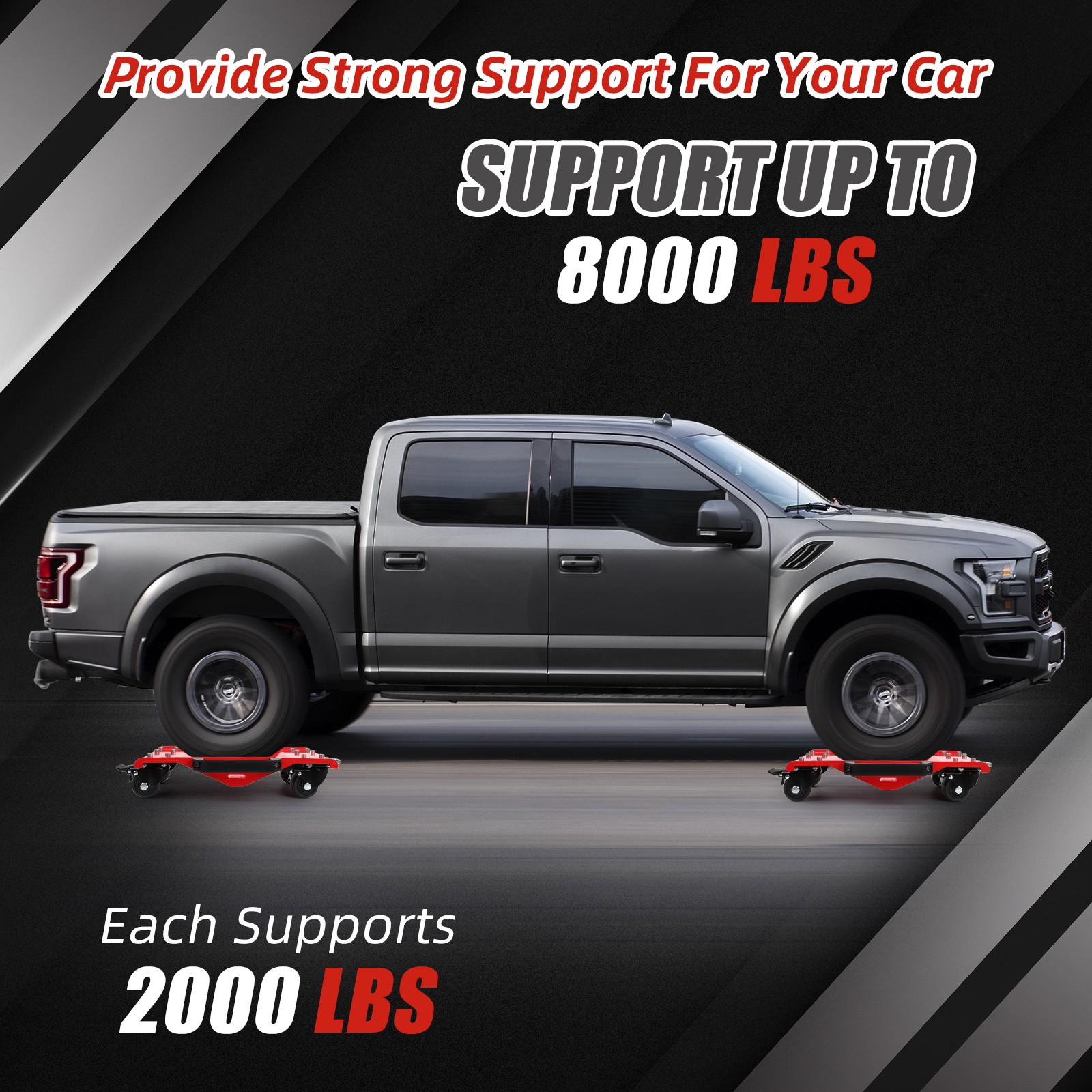 Heavy Duty Car Wheel Dolly Set 4 Pack 2000 Lbs Per Dolly Garage Vehicle Mover