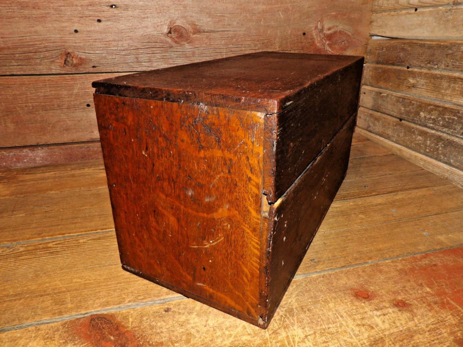 Vintage RARE Wood File Cabinet Desktop Document Organizer Storage Chest, Mail