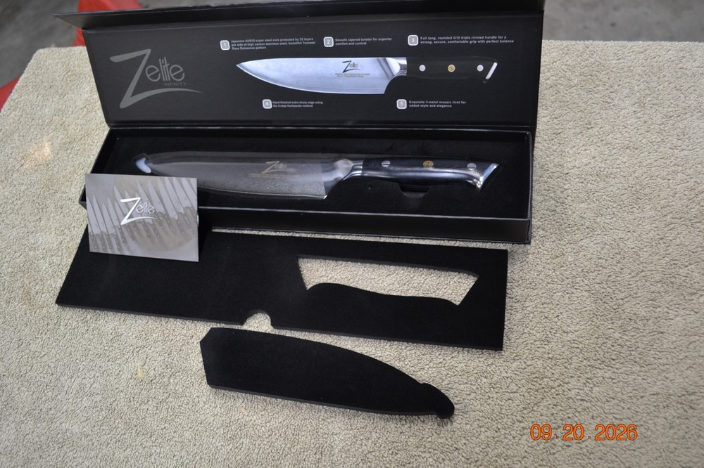 NEW Zelite Infinity Damascus Chef Knife 8 Inch