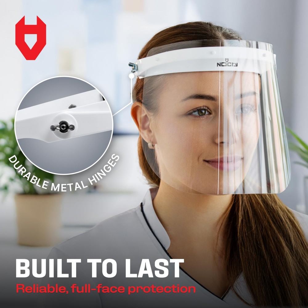Protective Shield with Adjustable Headband and 2 Reusable Plastic Visors — Fl...