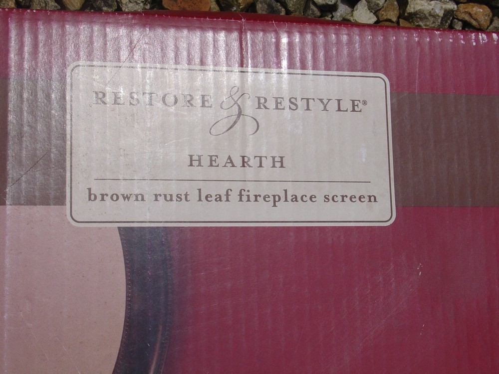 New Restore & Restyle Hearth Brown Rust Leaf Tree Wrought Iron Fireplace Screen