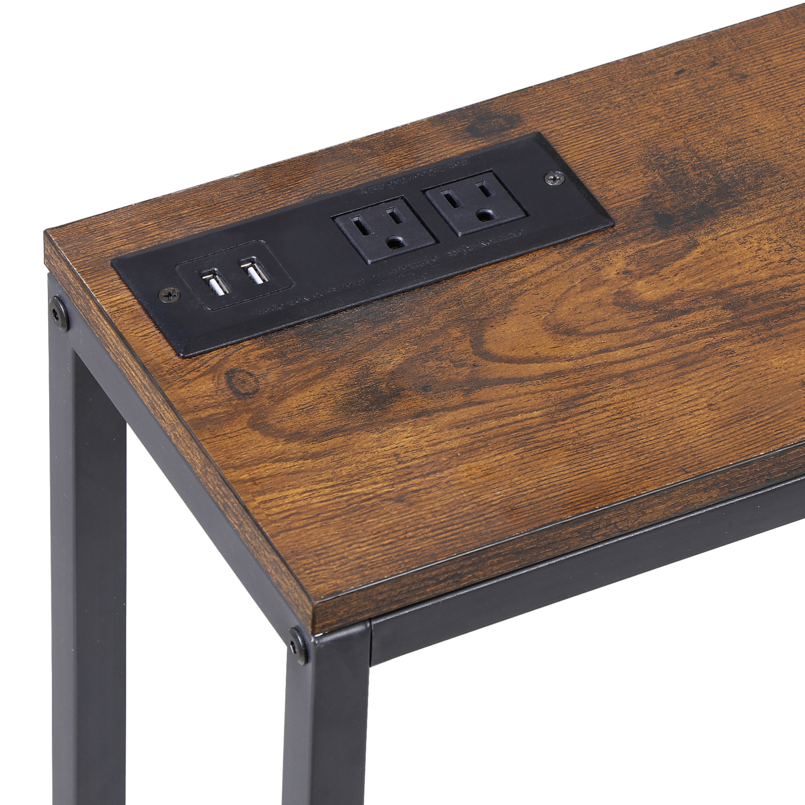 Console Table with Power Outlets and USB Ports Narrow Sofa Table for Living Room