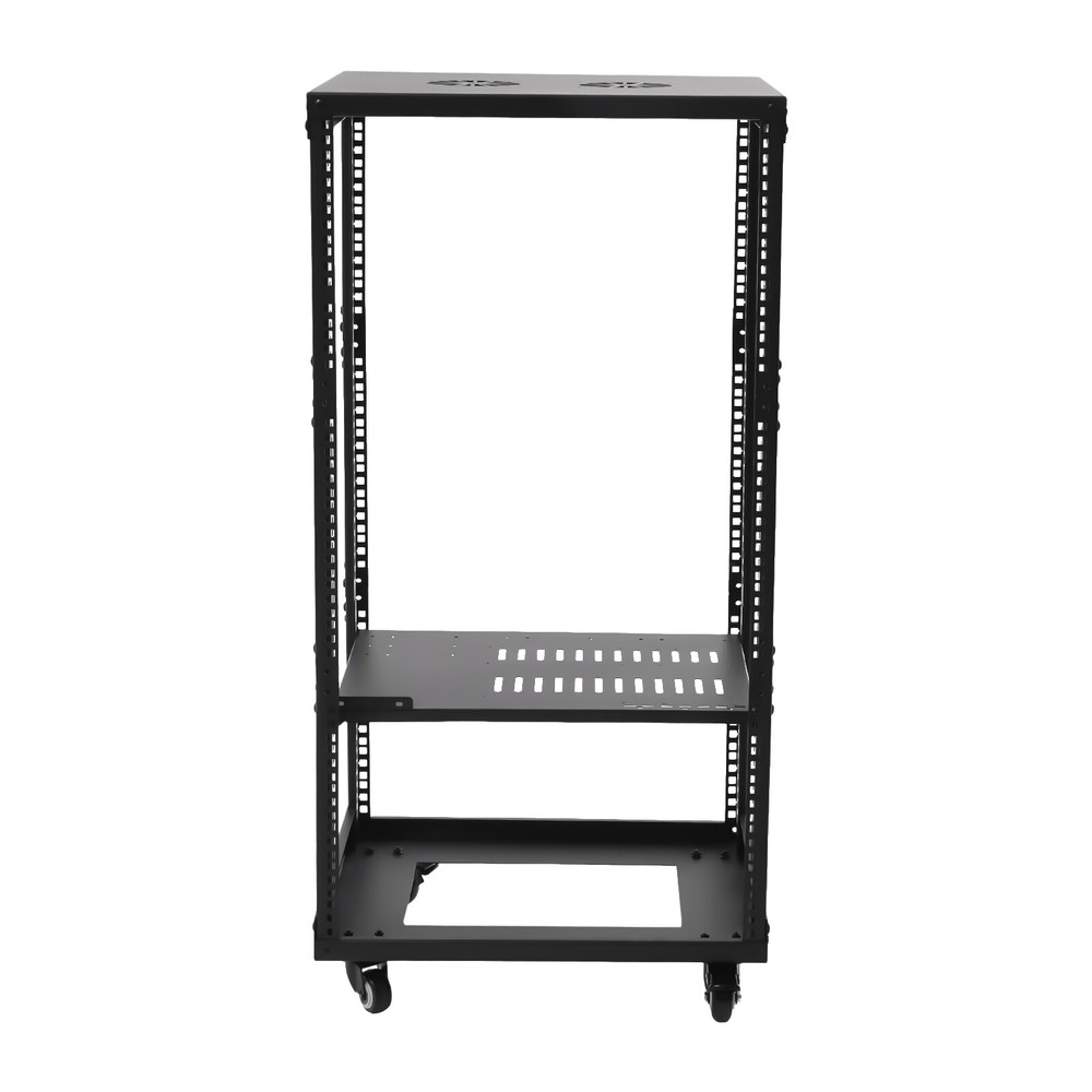 18U 18.5" 4 Post Open Frame Network Server Rack Adjustable Partition 0-31.5'' US
