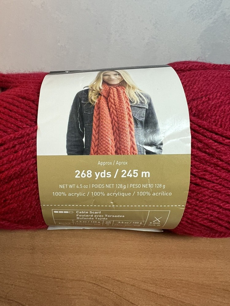 Loops & Threads Impeccable Yarn Cherry Red 268 Yds 4.5oz 5mm