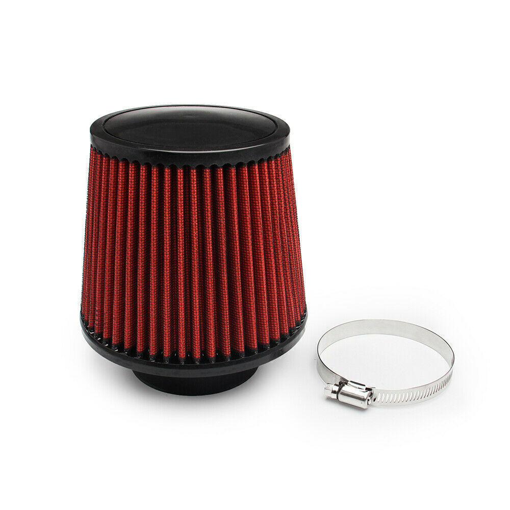 3" 76mm High Flow Inlet Cleaner Dry Filter Cold Air Intake Cone Replacement Red