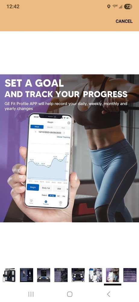 GE 8-Electrode Bluetooth Digital Scale Body Composition Analyzer Black