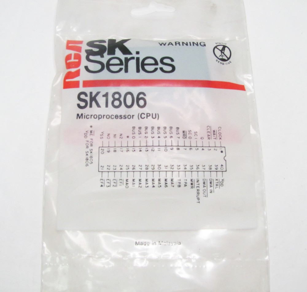 RCA SK1806 - Microprocessor (CPU) - 40-Pin DIP IC, NOS