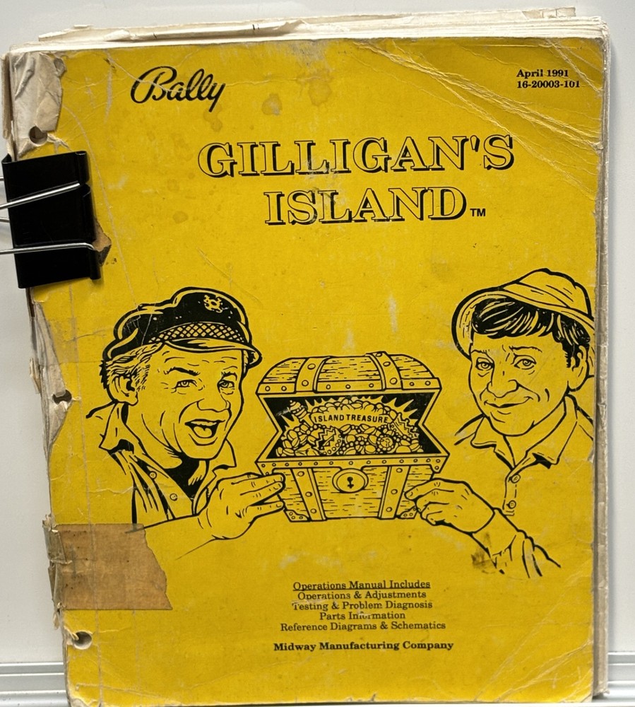 ORIGINAL-BALLY-GILLIGAN'S ISLAND-OPERATIONS MANUAL