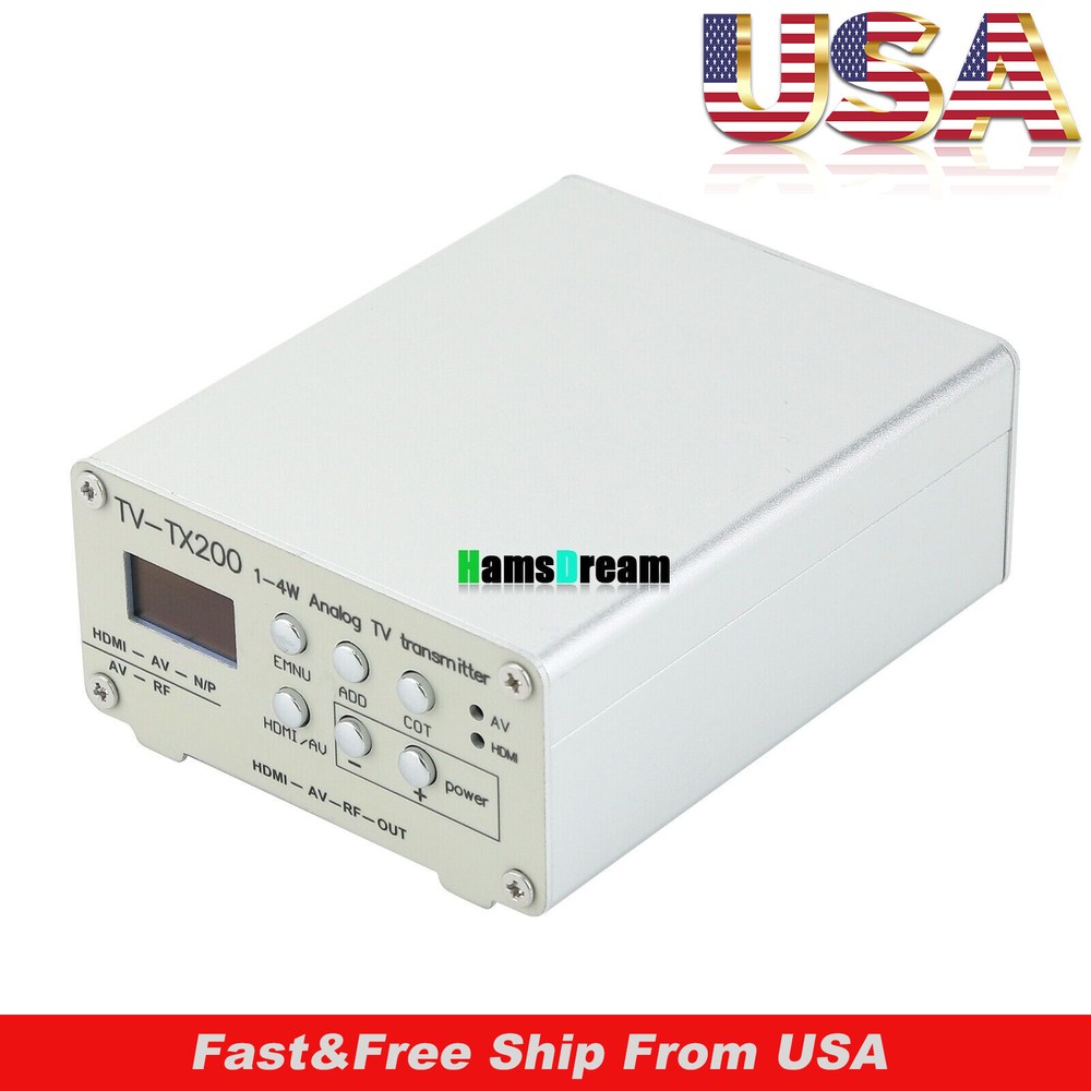 TV-TX200 VHF/UHF Analog TV Transmitter Support HD/AV Input Analog Signal#US