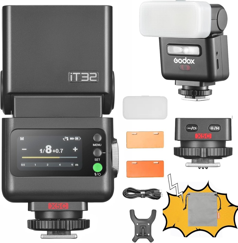 GODOX IT32 TTL Camera Flash with X5 Wireless Flash Trigger Compatible with X3,X3