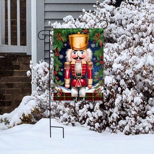 Wooden Nutcracker Garden Flag