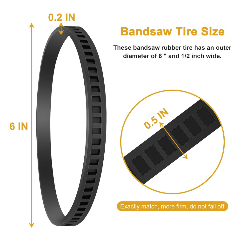 4 Pack 650721-00 Bandsaw Rubber Tires Replacement for Dewalt Band Saw Tires a...