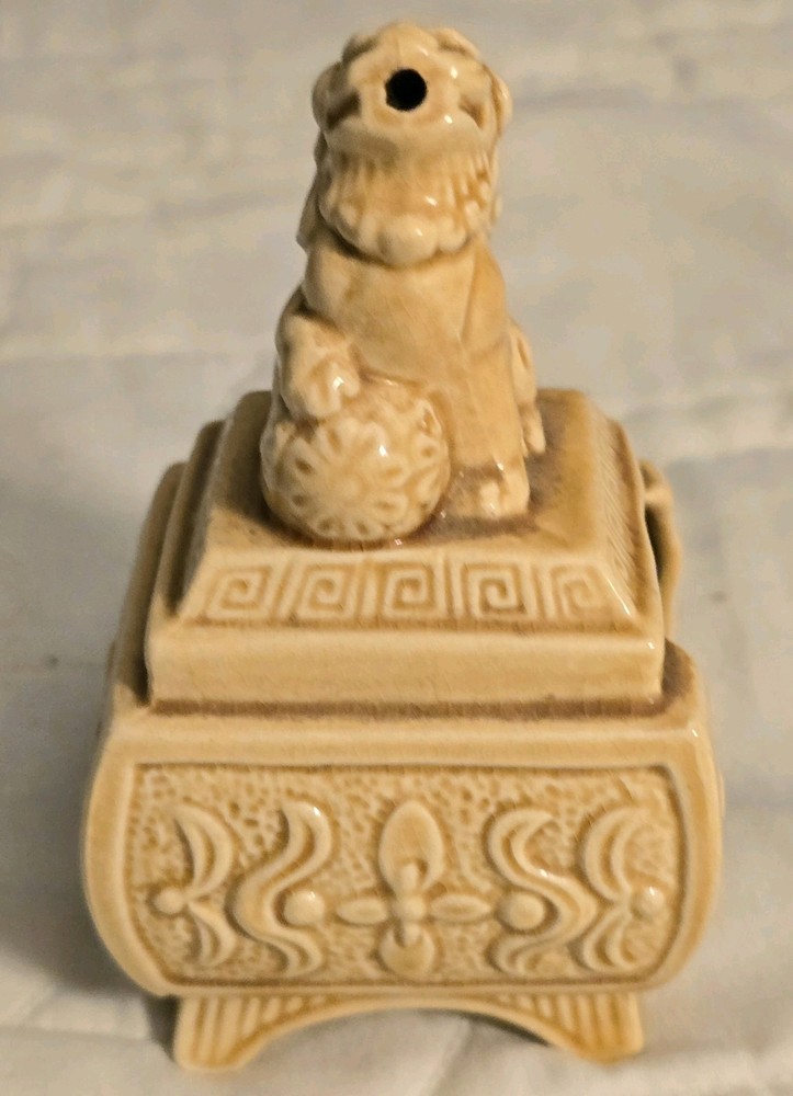Vintage Ceramic Foo Dog Incense Burner