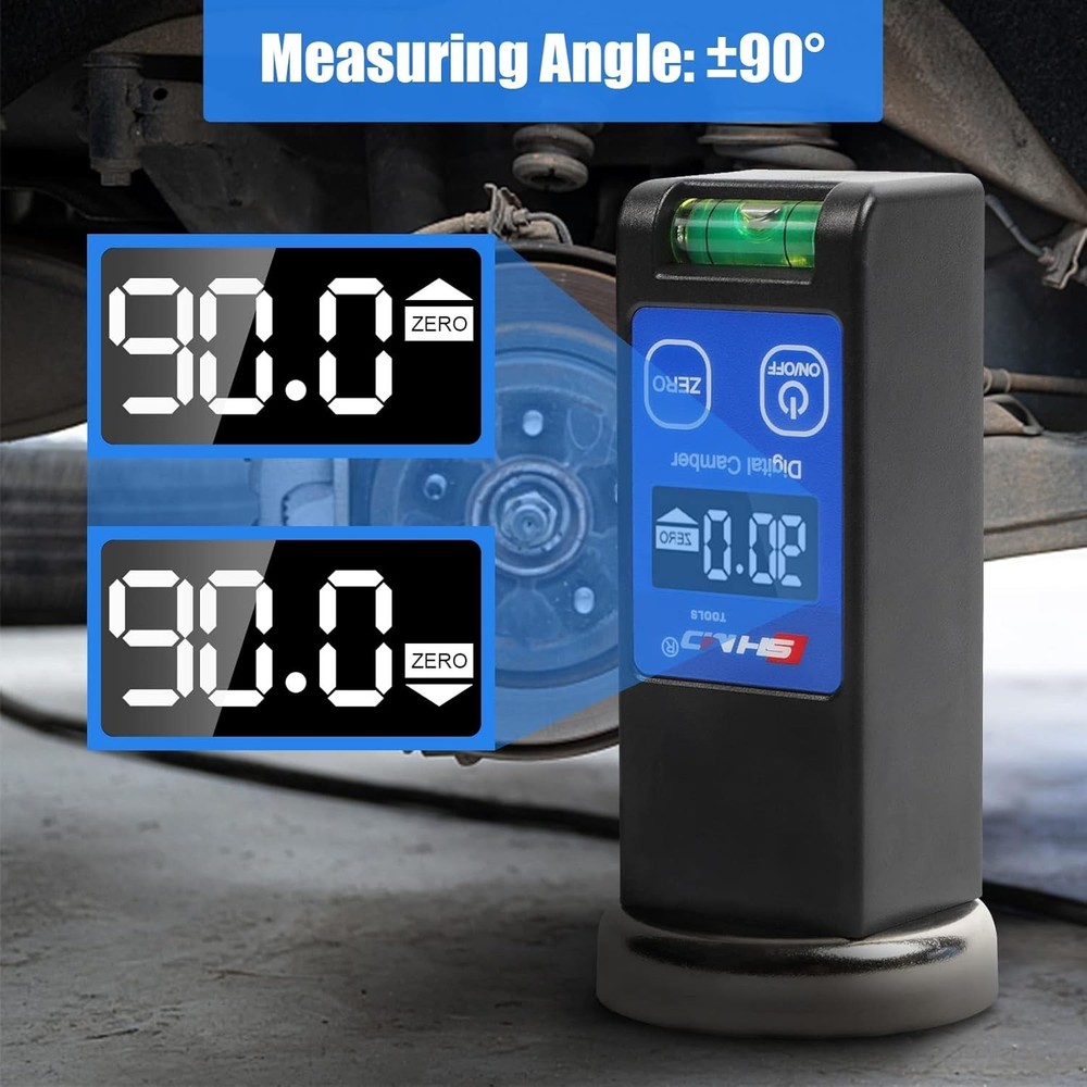 Professional Wheel Alignment Gauge - Magnetic Camber Tool with LED Display