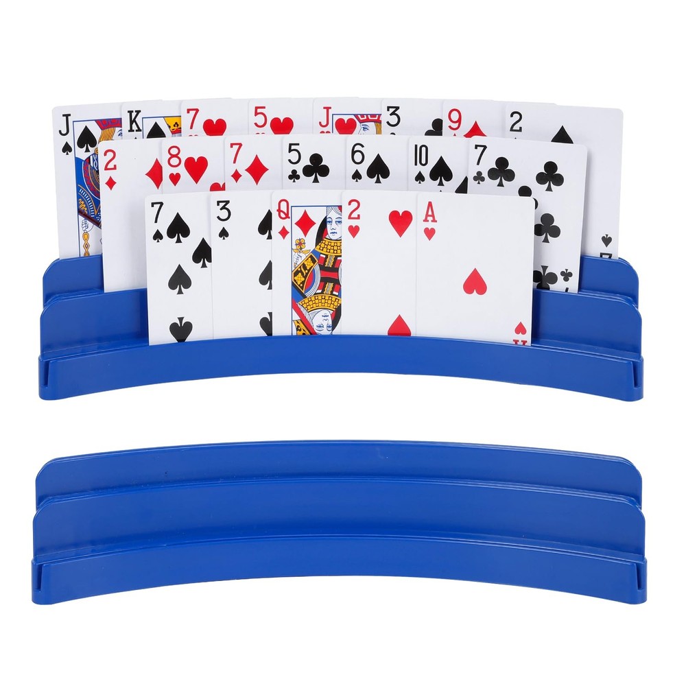 2 Pack Three-Layer Design Playing Cards Holders，Playing Card Holder for Kids ...